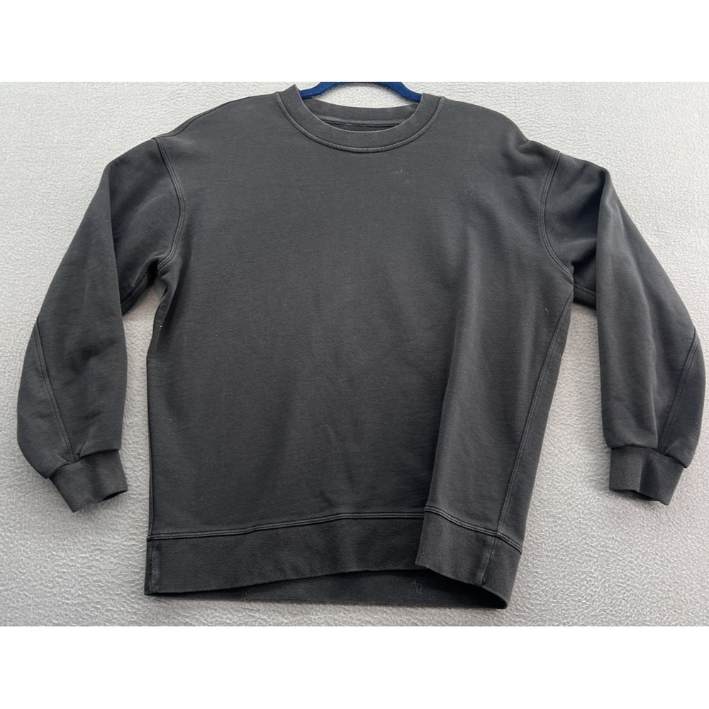 Lululemon Perfectly Oversized Crewneck Sweatshirt Womens L Grey Black Pullover
